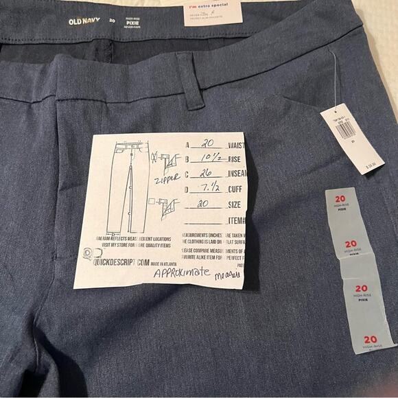 NWT Old Navy high rise pixie never fade pant.Plus size 20. Secret slim  pockets. - Picture 13 of 16